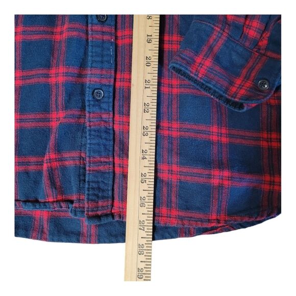 American Heritage Dawson and Brooks Slim Fit Red Plaid Flannel Shirt Men's L - Picture 11 of 12